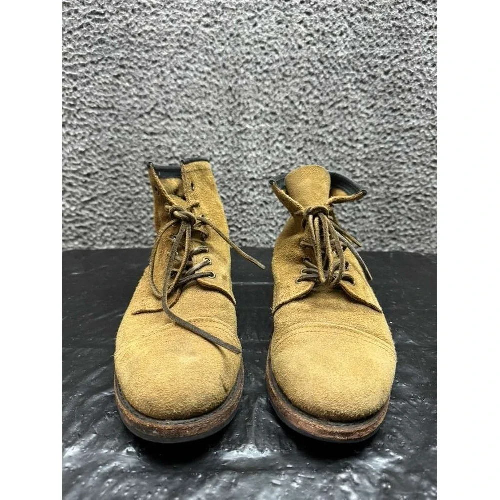 Frye Logan Cap Toe Suede Lace Up Casual Ankle‎ Boots Brown Mens Size 9.5 US